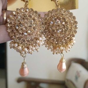 Beautiful Fully Loaded Stone Wid Moti Earrings