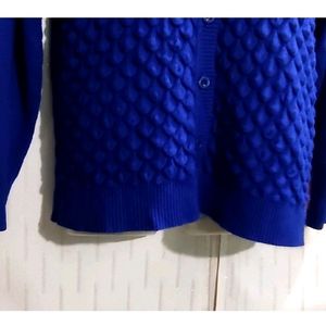 Blue Soft Cardigan sweater For Women's