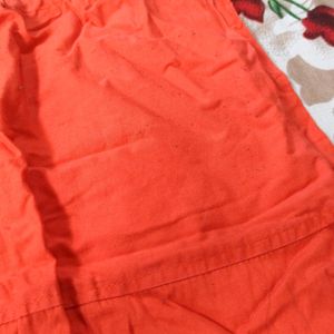 Stitched Orange Kurtha Set | Size 34