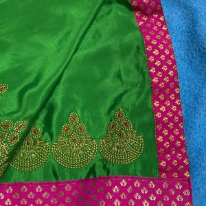 Green Saree With Blouse