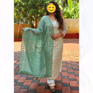 Heavy Embroidery Pakastani Suit(Mint Green Colour)