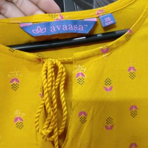 Mustard color A Line Kurti