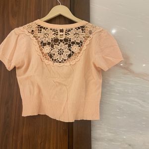 Trendy Divaa Peach Cute Short Shrug, Waist Coat