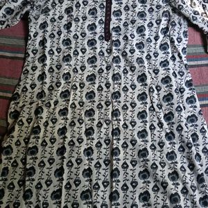 Black And White Cotton Kurti