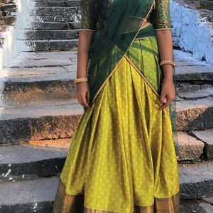 Green South Indian Half Saree