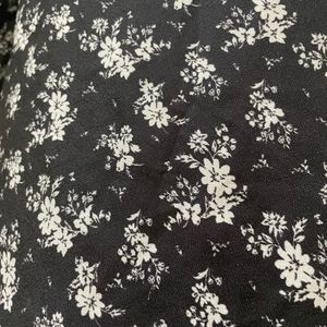 Flower Print Black Top