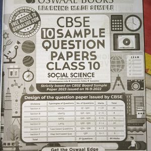 Oswal Sample paper Class 10 SOCIAL SCIENCE