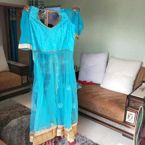 lahnga suit with net fabric