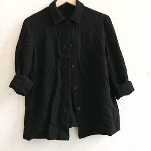 Pure Black Collar Shirt