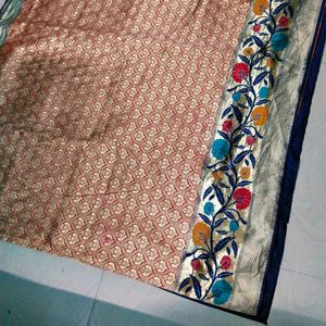 Beautiful multi colour banarasi silk saree