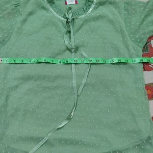 Top For Women,L Size, Pista Green