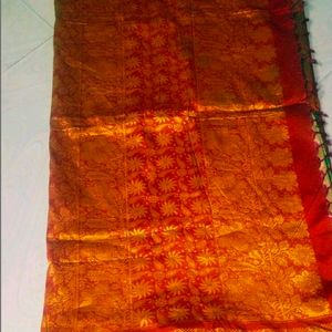 Maroon Colour Beautiful Pure Gadwal Saree