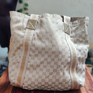 Auth GuCCI Monogram Medium Web Handle Vertical ToT