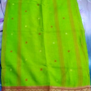 Green Saree With Zari