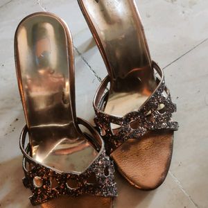 Golden And Copper Colour Heels