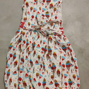 Ice Cream & Strawberry Printed Lovely Frock