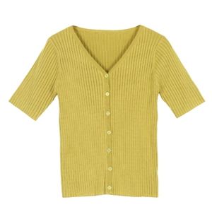 Yellow Ribbed Top