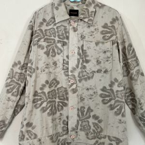 Man Beige Floral Printed Tailored Jacket