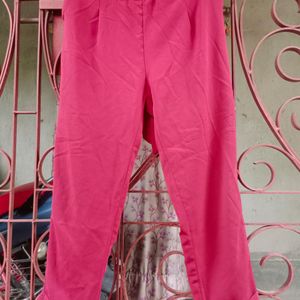 Trouser With Elasticated Waist And Fabric Belt