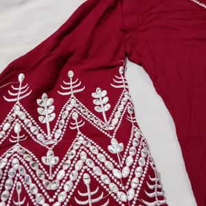 Maroon Kurta Set