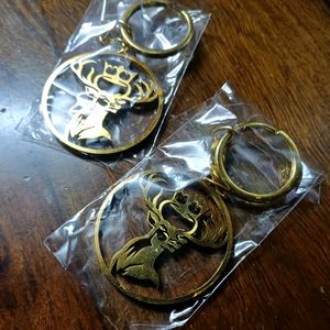 2 Original ROYAL STAG Golden Keychain