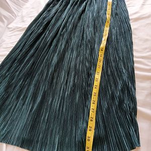 Casual Flared Emerald Green Skirt