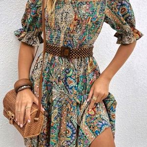 Boho Off shoulder Dress🍂