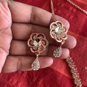 Rose Gold And Silver Necklace Set