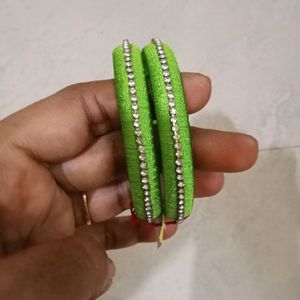 Parrot Green Thread Bangles