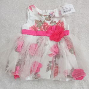 White Floral Frock 6-12 Months