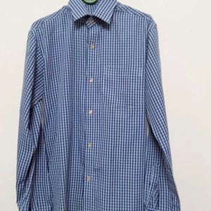 Blue Horizontal Line Shirt On Sale