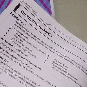 Chemistry Qualitative Analysis