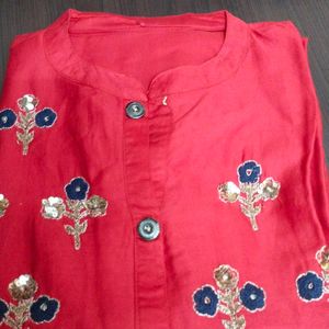 Red Silk Kurti