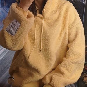 Yellow Fur Hoodie