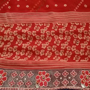 New Georgette Red Saree!!!