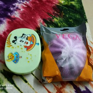 New Vega Bath Sponge With 1 Cartoon Soap Case