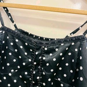 Polka Dot Black Top