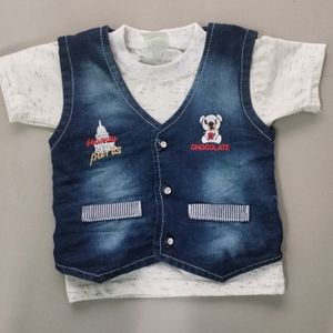 Baby Boys Party Wear Tshirt And Jacket