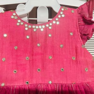 Combo Pink And Maroon Frock