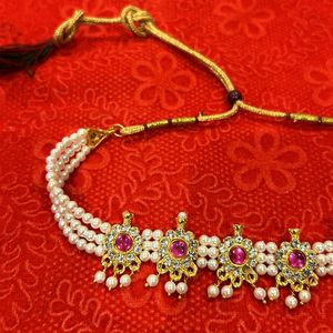 Designer Pearl Pink Moti Neclace