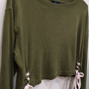 Olive Knot Crop top