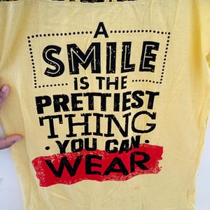 Women's Yellow Tshirt With Thought