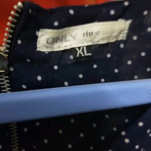 Navy Blue Polka Dots Top