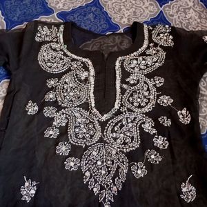 Black Chikankari Kurti