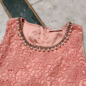 peach frock for girls