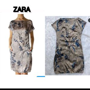 Zara pocket mini satin dress