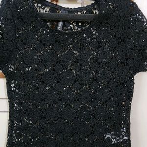 Classy Black Beauty  Net Top