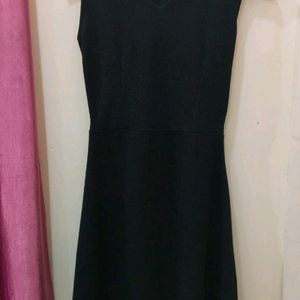 Equiins Jet Black V Neck Dress