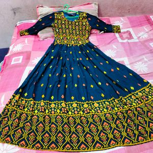 Plastic Mirror&Embroidery Work Anarkali Dress