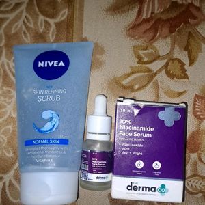 Sale 🥳Combo Nivea Facewash And Derma Co Serum